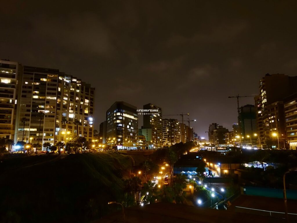 Is Lima safe at night - Night view of Miraflores near Parque del Amor
