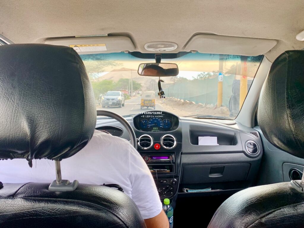 Taxi ride view from Ica to Huacachina desert oasis